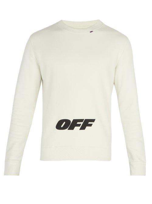 Matchesfashion.com Off-white - Wing Logo Cotton Sweatshirt - Mens - White