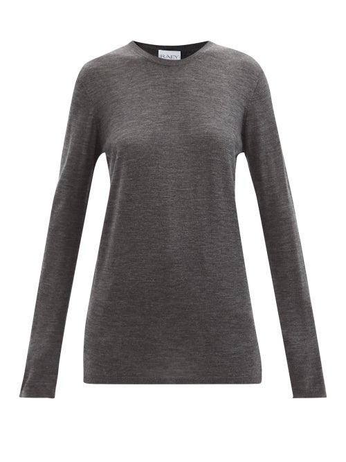 Raey - Slim-fit Merino Wool Crew-neck Sweater - Womens - Charcoal