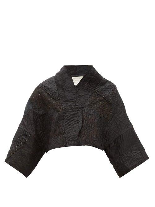 Matchesfashion.com By Walid - Lamia 19th Century Victorian Silk Cropped Jacket - Womens - Black