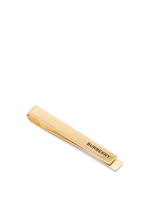 Matchesfashion.com Burberry - Logo Engraved Gold Plated Tie Clip - Mens - Gold