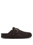 Isabel Marant - Mirving Shearling-lined Suede Backless Loafers - Womens - Black
