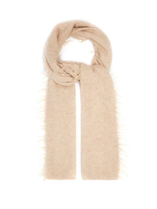 Matchesfashion.com Lauren Manoogian - Fringed Baby Alpaca-wool Scarf - Womens - Beige