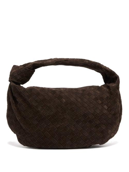 Matchesfashion.com Bottega Veneta - Bv Jodie Small Intrecciato Suede Shoulder Bag - Womens - Dark Brown