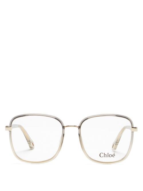Matchesfashion.com Chlo - Square Acetate Glasses - Womens - Grey