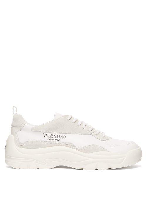 Matchesfashion.com Valentino - Gumboy Chunky Leather And Suede Trainers - Mens - White