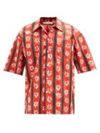 Marni - Daisy Lane-print Cotton-poplin Bowling Shirt - Mens - Red Multi