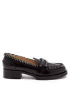 No. 21 Crystal-embellished Leather Moccasins