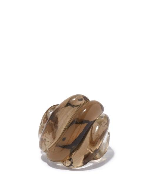 Fernando Jorge - Gleam 18kt Gold & Smokey Quartz Ring - Womens - Beige Gold