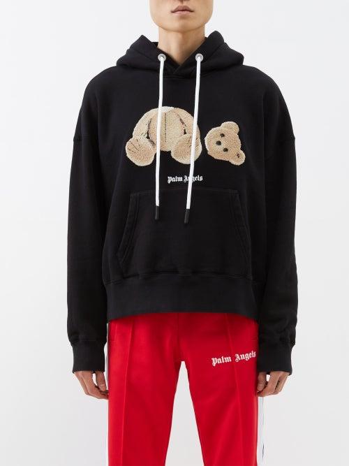Palm Angels - Kill The Bear Cotton-jersey Hooded Sweatshirt - Mens - Black Brown