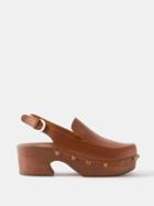 Chlo - Aurna 20 Leather Clogs - Womens - Brown