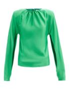 Matchesfashion.com The Attico - Split-sleeve Satin Blouse - Womens - Emerald