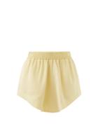 Raey - Elasticated-waist Silk Skort - Womens - Light Yellow