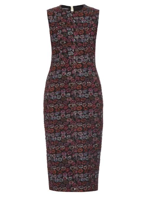 Rochas Sleeveless Matelass-jacquard Midi Dress