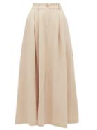 Matchesfashion.com Mara Hoffman - Tulay Pleated Organic Cotton Blend Midi Skirt - Womens - Light Pink