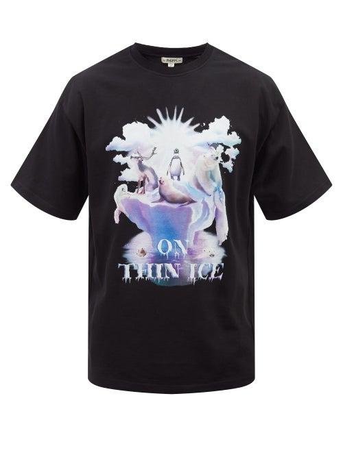 Phipps - On Thin Ice Organic-cotton T-shirt - Mens - Black