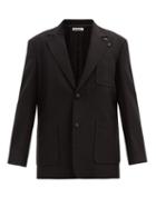 Matchesfashion.com Our Legacy - Patch Pocket Single-breasted Wool Suit Jacket - Mens - Black