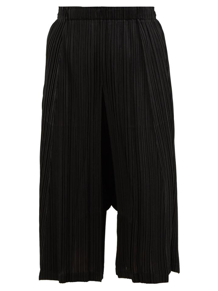 Pleats Please Issey Miyake Wide-leg Pleated Drop-crotch Trousers