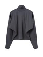 Ladies Rtw Lemaire - Batwing-sleeve Jersey Top - Womens - Dark Grey