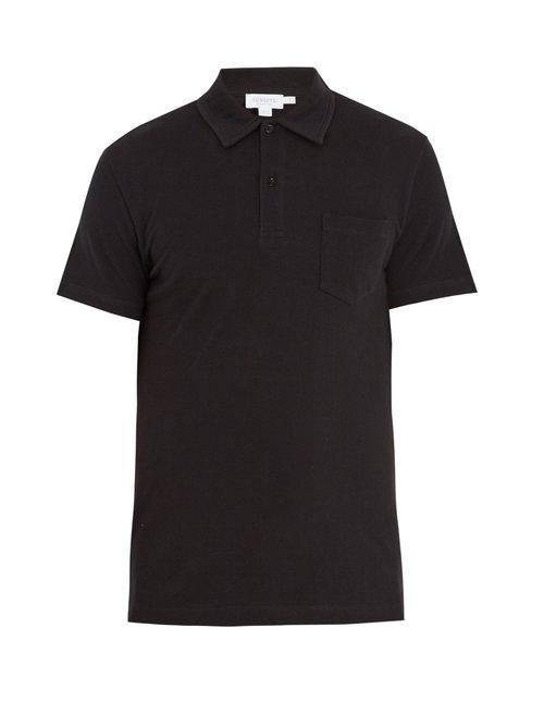 Matchesfashion.com Sunspel - Riviera Cotton Piqu Polo Shirt - Mens - Black