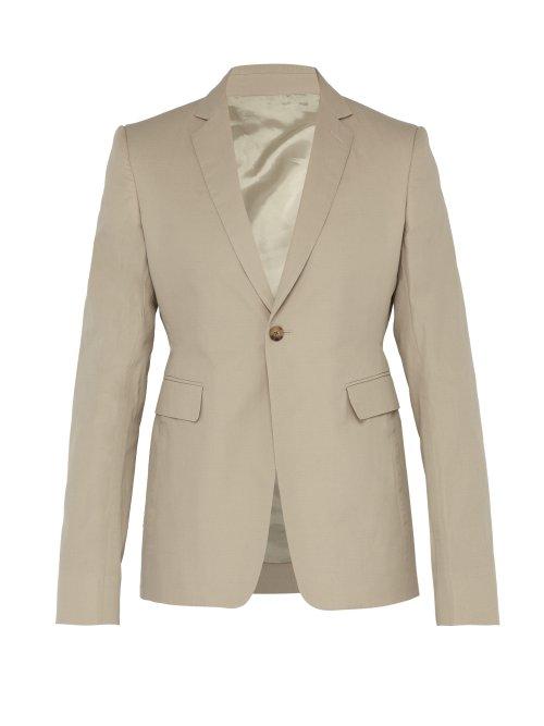 Matchesfashion.com Rick Owens - Slim Fit Single Breasted Cotton Twill Blazer - Mens - Beige
