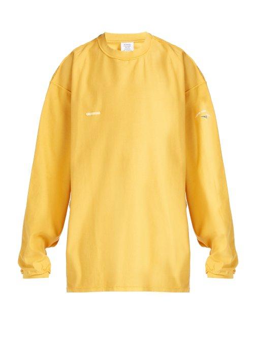 Matchesfashion.com Vetements - Shark Print Cotton Sweater - Mens - Yellow