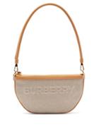 Matchesfashion.com Burberry - Olympia Logo-embossed Leather-trim Shoulder Bag - Womens - Beige