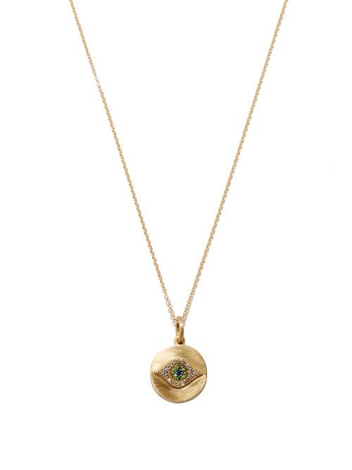 Ileana Makri - Evil Eye Diamond & 18kt Gold Necklace - Womens - Gold Multi