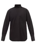 Maximilian - Stand-collar Cotton-blend Shirt - Mens - Black