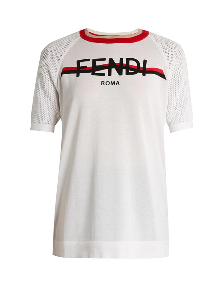 Fendi Logo-appliqu Short-sleeved Performance Sweater