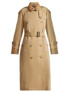 Matchesfashion.com Burberry - Double Layer Cotton Gabardine Trench Coat - Womens - Beige