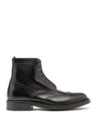 Matchesfashion.com Saint Laurent - Army Perforated Leather Combat Boots - Womens - Black