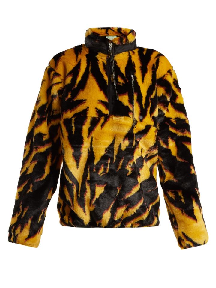 Aries Tiger-print Faux-fur Top