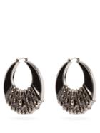 Matchesfashion.com Etro - Crescent Moon Metal Hoop Earrings - Womens - Black Silver