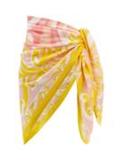Ladies Beachwear Emilio Pucci - Albizia-print Cotton Sarong - Womens - Yellow