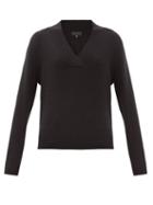 Matchesfashion.com Nili Lotan - Beacon Surplice V-neck Cashmere Sweater - Womens - Black