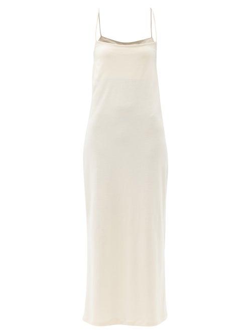 Matchesfashion.com Raey - Square-neck Cotton-blend Jersey Slip Dress - Womens - Pale Pink