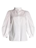 Alexander Mcqueen Lantern-sleeved Poplin Blouse
