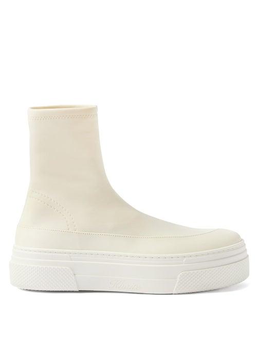 Khaite - Ludlow Chunky-sole High-top Neoprene Trainers - Womens - White