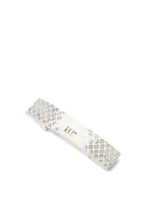 Matchesfashion.com Hillier Bartley - Mini Watersnake Hair Clip - Womens - Grey