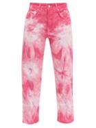 Matchesfashion.com Msgm - Tie-dye Straight-leg Jeans - Womens - Pink White