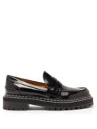 Matchesfashion.com Proenza Schouler - Topstitched Patent-leather Loafers - Womens - Black