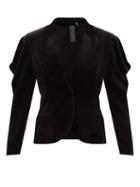 Matchesfashion.com Norma Kamali - Wing Cotton-blend Velvet Jacket - Womens - Black
