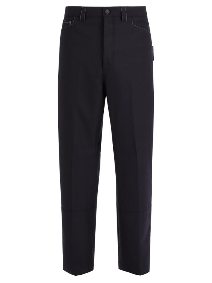 Lanvin Contrast Stitch Wool Trousers