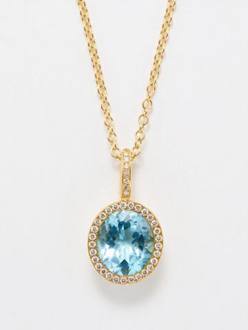 Octavia Elizabeth - Topaz, Diamond & 18kt Gold Necklace - Womens - Blue Multi