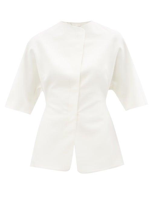 Maximilian - Sunday Cutout-back Crepe Jacket - Womens - Ivory