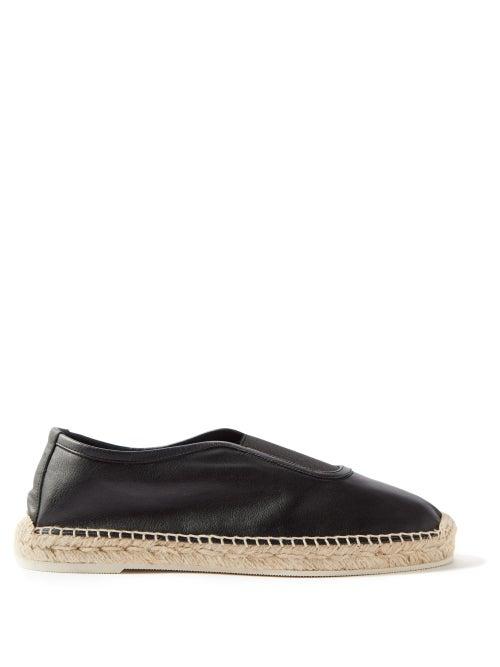 Hereu - Azarbe Leather Espadrilles - Mens - Black
