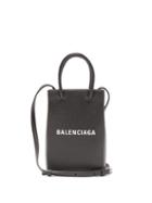 Matchesfashion.com Balenciaga - Shopping Mini Leather Cross Body Bag - Womens - Black