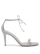 Matchesfashion.com Gianvito Rossi - Pascale 85 Crystal And Metallic-suede Sandals - Womens - Silver
