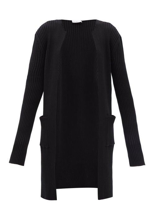 Raey - Recycled Merino-wool Blend Rib Cardigan - Womens - Black