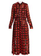 Matchesfashion.com Preen By Thornton Bregazzi - Tilly Devor Silk Blend Dress - Womens - Red Multi